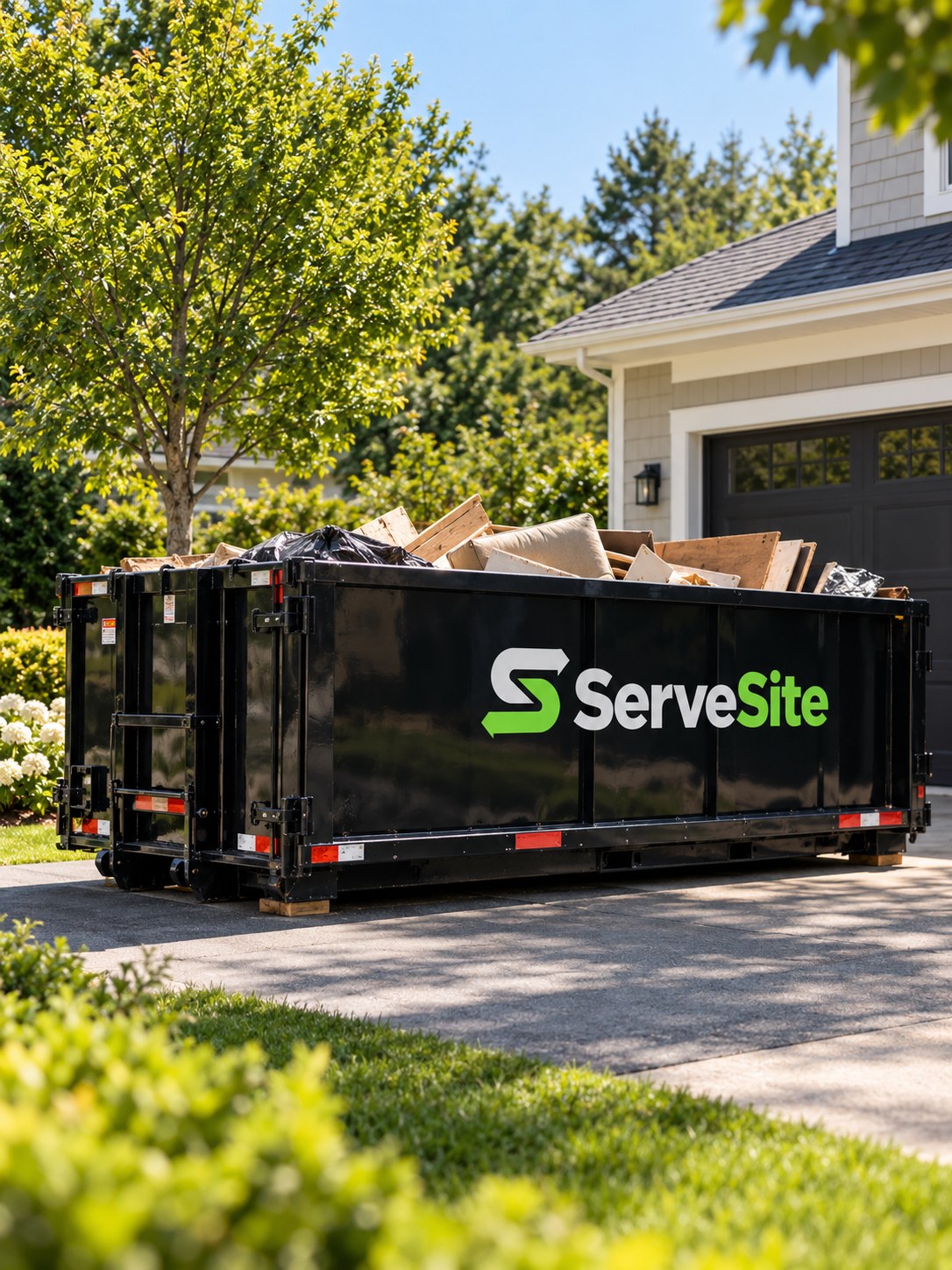 ServeSite dumpster at a construction project