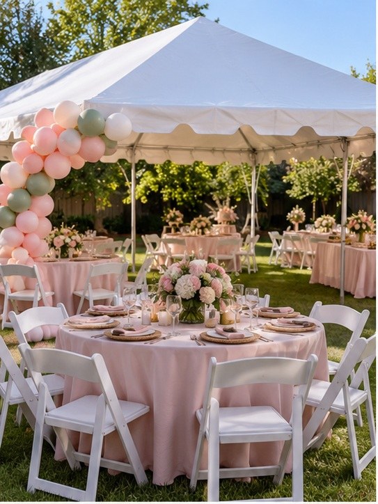 event tent and tables