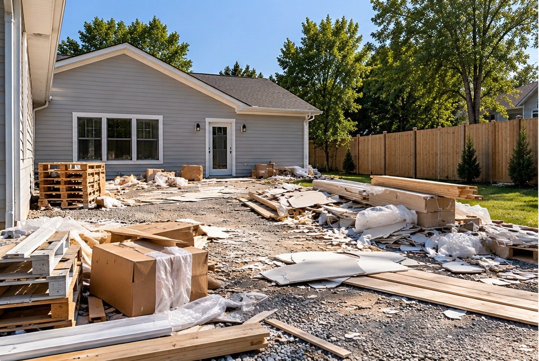 Active construction materials before cleanup